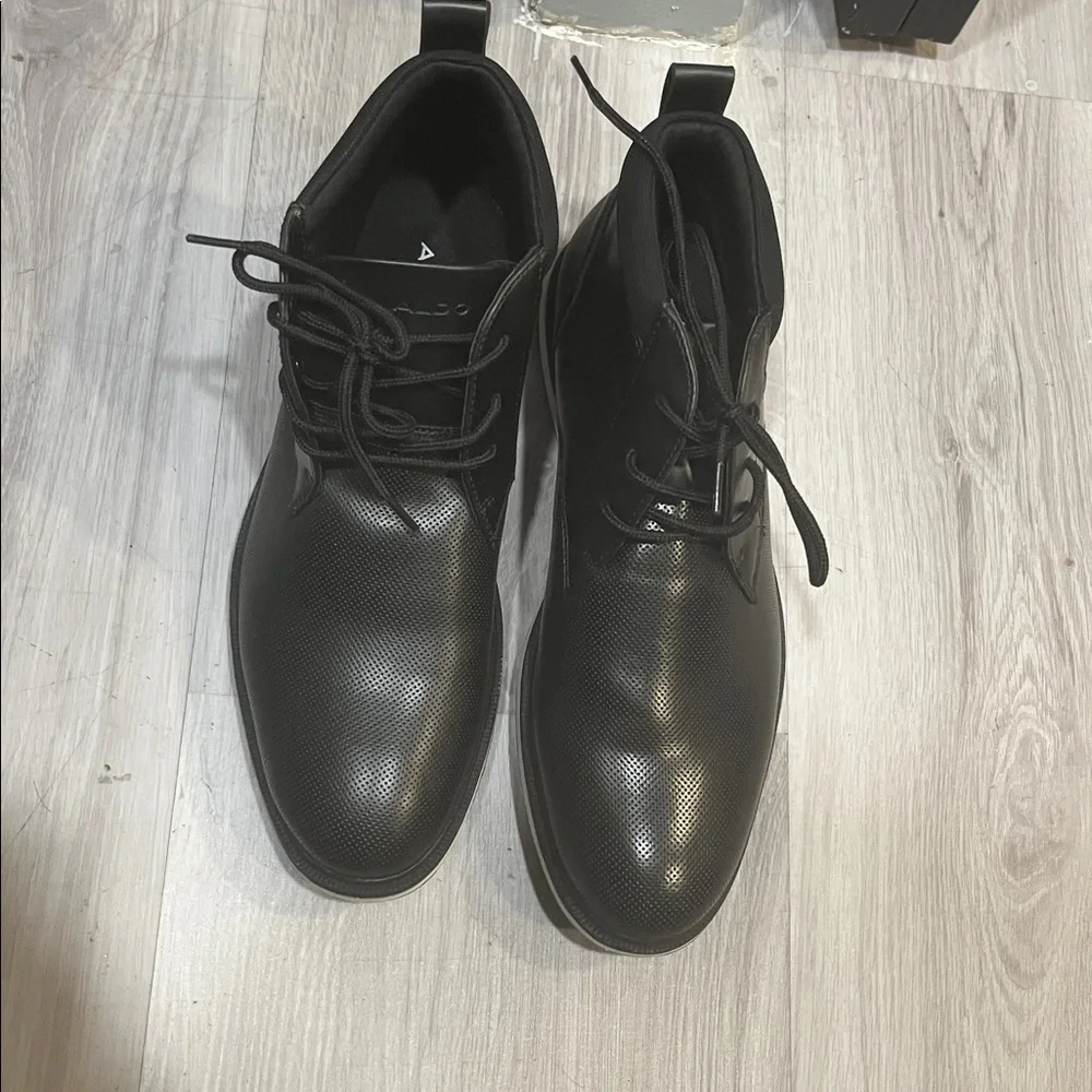 Aldo Mens 8‎ M Black Chukka Dress Boot Shoes Lace